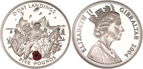 Gibraltar 5 Pounds 2004
N# 44743; Silver., Proof; World War II - D-Day Landings; Elizabeth II