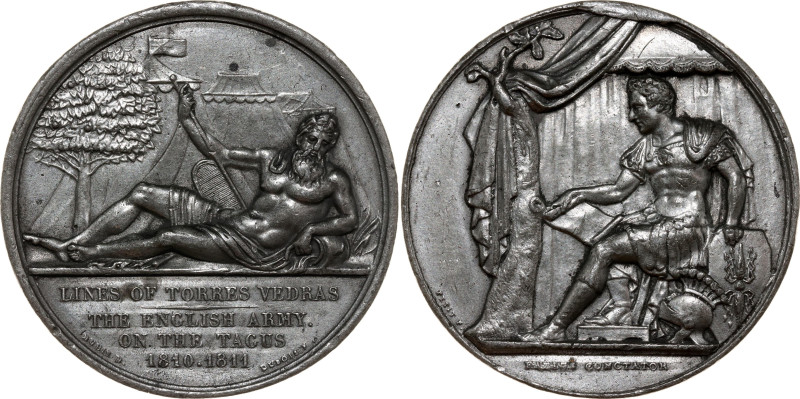 Great Britain Tin Medal "English Army on the Tagus, 1810-1811" 1820 (ND) RR
Eim...