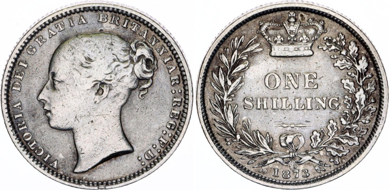 Great Britain 1 Shilling 1873
KM# 734.2, N# 7248; Silver; Victoria; VF