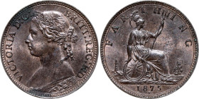 Great Britain 1 Farthing 1875 H Overstrike
KM# 753, Sp# 3959, N# 1013; Bronze; Victoria; Heaton's Mint, Birmingham; UNC