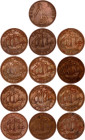 Great Britain 13 x 1/2 Penny 1929 -1964
Copper; VF-XF