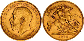 Great Britain 1/2 Sovereign 1912
KM# 819, Sp# 4006, N# 13258; Gold (.917) 3.99 g.; George V; AUNC