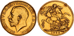 Great Britain 1 Sovereign 1925
KM# 820, Sp# 3996, N# 11463; Gold (.917) 7.98 g.; George V; XF