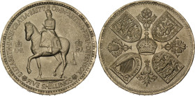 Great Britain 5 Shillings 1953
KM# 894, N# 5749; Copper-nickel; Elizabeth II; Coronation; UNC
