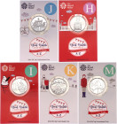 Great Britain 5 x 10 Pence 2018 H - I - J - K - M
Copper-Nickel; Series: The Great British Coin Hunt; With original packing; UNC