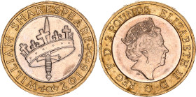 Great Britain 2 Pounds 2016
KM# 1384, N# 79006; Bimetall; Shakespeare, History; UNC