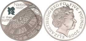 Great Britain 5 Pounds 2009
KM# 1141, N# 16964; Silver., Proof; A Celebration of Britain: The Mind series - Globe Theatre; Series: London 2012; Eliza...