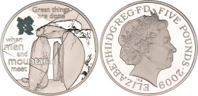 Great Britain 5 Pounds 2009
KM# 1145, N# 18034; Silver., Proof; A Celebration of Britain: The Mind series - Stonehenge; Series: London 2012; Elizabet...