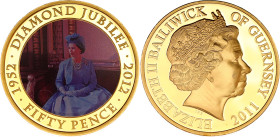 Guernsey 50 Pence 2011
KM# B259, N# 158460; Proof; Elizabeth II; 60th Anniversary of Coronation