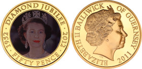 Guernsey 50 Pence 2011
KM# C259, N# 158353; Proof; Elizabeth II; 60th Anniversary of Coronation