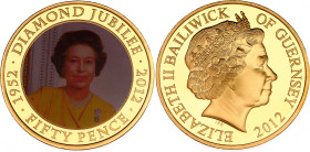 Guernsey 50 Pence 2012
KM# 267, N# 267066; Proof; Elizabeth II; 60th Anniversary of Coronation