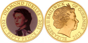 Guernsey 50 Pence 2012
N# 117591; Proof; Elizabeth II; 60th Anniversary of Coronation