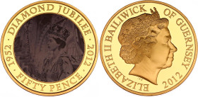 Guernsey 50 Pence 2012
N# 182173; Proof; Elizabeth II; 60th Anniversary of Coronation
