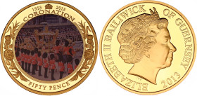 Guernsey 50 Pence 2013
KM# A269, N# 74854; Proof; Elizabeth II; 60th Anniversary of Coronation