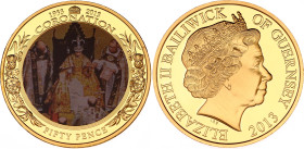 Guernsey 50 Pence 2013
N# 320995; Proof; Elizabeth II; 60th Anniversary of Coronation