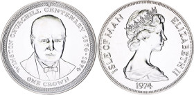 Isle of Man 1 Crown 1974
KM# 30a, Schön# 30a, N# 22442; Silver; Elizabeth II; 100th Anniversary of Winston Churchill; UNC