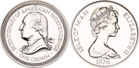 Isle of Man 1 Crown 1976
KM# 37a, Schön# 40a, N# 4724; Silver; Elizabeth II; Bicentenary of American Independence; Pobjoy Mint, Surrey; UNC