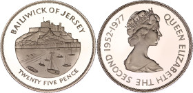 Jersey 25 Pence 1977
KM# 44a, N# 38478; Silver., Proof; 25th Anniversary of the Accession of Queen Elizabeth II; Mintage 25000 pcs.; With scratch