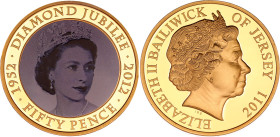 Jersey 50 Pence 2011
N# 79551; Proof; Elizabeth II; 60th Anniversary of Coronation