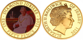 Jersey 50 Pence 2011
N# 167138; Proof; Elizabeth II; 60th Anniversary of Coronation