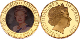 Jersey 50 Pence 2012
N# 120750; Proof; Elizabeth II; 60th Anniversary of Coronation