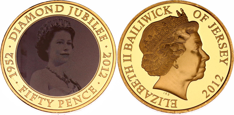 Jersey 50 Pence 2012
N# 267473; Proof; Elizabeth II; 60th Anniversary of Corona...