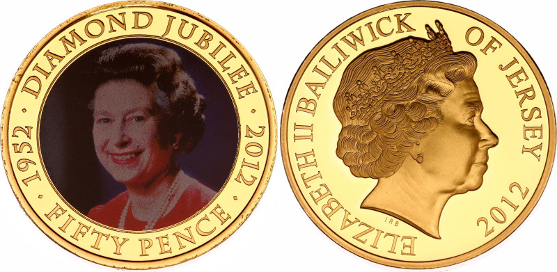 Jersey 50 Pence 2012
N# 232331; Proof; Elizabeth II; 60th Anniversary of Corona...