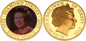Jersey 50 Pence 2012
N# 232331; Proof; Elizabeth II; 60th Anniversary of Coronation