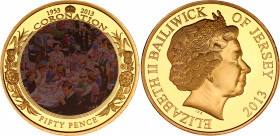 Jersey 50 Pence 2013
N# 315362; Proof; Elizabeth II; 60th Anniversary of Coronation