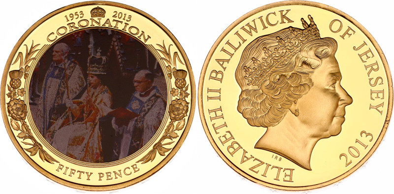 Jersey 50 Pence 2013
N# 74872; Proof; Elizabeth II; 60th Anniversary of Coronat...