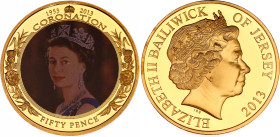 Jersey 50 Pence 2013
N# 44032; Proof; Elizabeth II; 60th Anniversary of Coronation