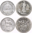 Asia 20 Centavos & 10 Centimes 1915 - 1920
KM# 170, 14; Silver; Philippines & French Indochina; VF-/VF+