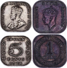 Asia Ceylon & Malaya 1 & 5 Cents 1926 - 1943
KM# 108, 6; Copper-nickel & Bronze; George V & George VI; XF-AUNC