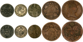 Austria Lot of 5 Coins 1717 - 1872
Various Dates & Denominations; with Silver; F-XF