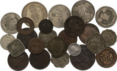 India Lot of 24 Coins 1800 -1980
With silver; VG-XF