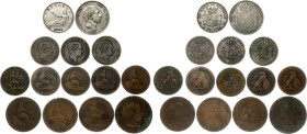Spain Lot of 14 Coins 1868 -1885
With Silver; Various denominations and dates; VG-VF
