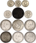 Sweden Lot of 12 Coins 1807 -1964
With silver; Various denominations and dates; VF-XF