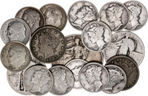 United States Lot of 18 Coins 1898 -1964
With Silver; Various denominations and dates; VG-VF