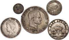 World Lot of 5 Silver Coins 1808 - 1941
Various Countries, Dates & Denominations; Silver; VF-XF