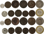 World Lot of 12 Coins 1850 -1980
VF-XF