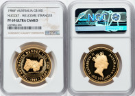 Elizabeth II gold Proof "Nugget - Welcome Stranger" 100 Dollars 1986-P PR69 Ultra Cameo NGC, Perth Mint, KM92. HID09801242017 © 2022 Heritage Auctions...