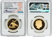 Elizabeth II bi-metallic gold & platinum "Wedge-Tailed Eagle" 150 Dollars 2018 PR70 Ultra Cameo NGC, Perth mint, KM-Unl. Mintage: 150. First Releases....