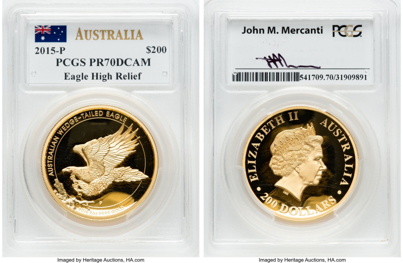 Elizabeth II gold Proof High Relief "Wedge-Tailed Eagle" 200 Dollars (2 oz) 2015...