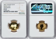 Elizabeth II gold Hologram Specimen "Maple Leaf" 10 Dollars (1/4 oz) 2001 SP69 NGC, Royal Canadian Mint mint, KM440. HID09801242017 © 2022 Heritage Au...