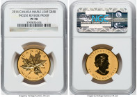 Elizabeth II 4-Piece Certified gold "Incuse Maple Leaf" Reverse Proof Set 2014 PR70 NGC, 1) 50 Dollars (1 oz) 2) 10 Dollars (1/4 oz) 3) 5 Dollars (1/1...