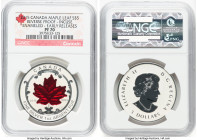 Elizabeth II 5-Piece Certified silver "Incuse Maple Leaf" Reverse Proof Set 2015 PR70 NGC, 1) Enameled 5 Dollars (1 oz) 2) 4 Dollars (1/2 oz) 3) 3 Dol...