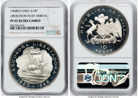 Republic silver Proof "Liberation Fleet Arrival" 10 Pesos 1968-So PR65 Ultra Cameo NGC, Santiago mint, KM183. HID09801242017 © 2022 Heritage Auctions ...