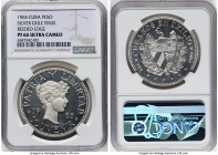 Exile Issue silver Proof Souvenir Peso 1965 PR66 Ultra Cameo NGC, Havana mint, KM-XM4. Reeded edge. HID09801242017 © 2022 Heritage Auctions | All Righ...