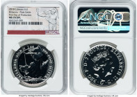 Elizabeth II silver "Britannia" 2 Pounds (1 oz) 2018 MS70 Deep Prooflike NGC, cf. S-BSF19 (plain fields variety). First Day of Production. Accompanied...