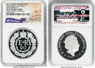 Elizabeth II platinum Proof Piefort "90th Birthday" 5 Pounds 2016 PR70 Ultra Cameo NGC, S-L44. Graded Presentation Mintage: 10. One of first 10 struck...